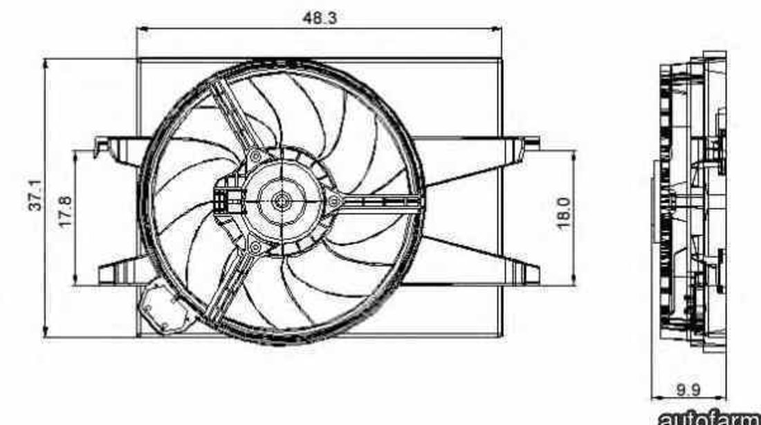 Ventilator radiator FORD FIESTA V JH JD NRF 47006