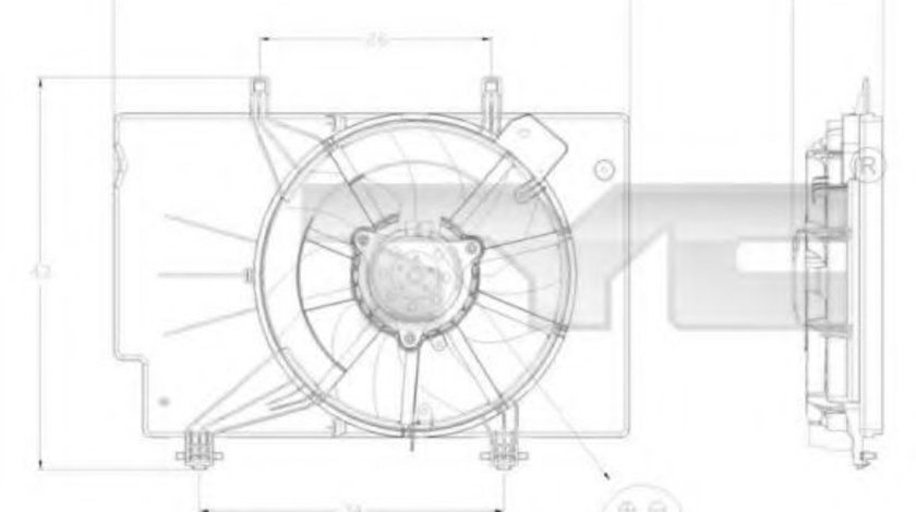 Ventilator, radiator FORD FIESTA VI (2008 - 2016) TYC 810-0042 piesa NOUA