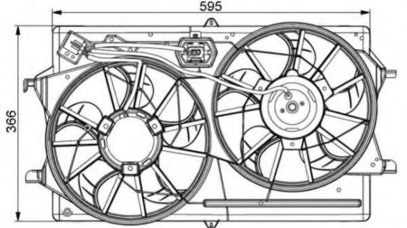 Ventilator, radiator FORD FOCUS C-MAX (2003 - 2007) NRF 47061 piesa NOUA