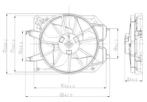 Ventilator, radiator FORD FOCUS Combi (DNW) (1999 - 2007) NRF 47021 piesa NOUA
