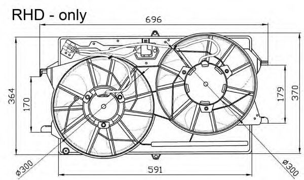 Ventilator, radiator FORD FOCUS Combi (DNW) (1999 - 2007) NRF 47033 piesa NOUA