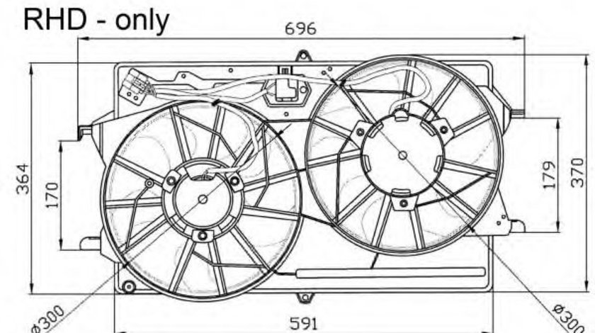 Ventilator, radiator FORD FOCUS (DAW, DBW) (1998 - 2007) NRF 47033 piesa NOUA