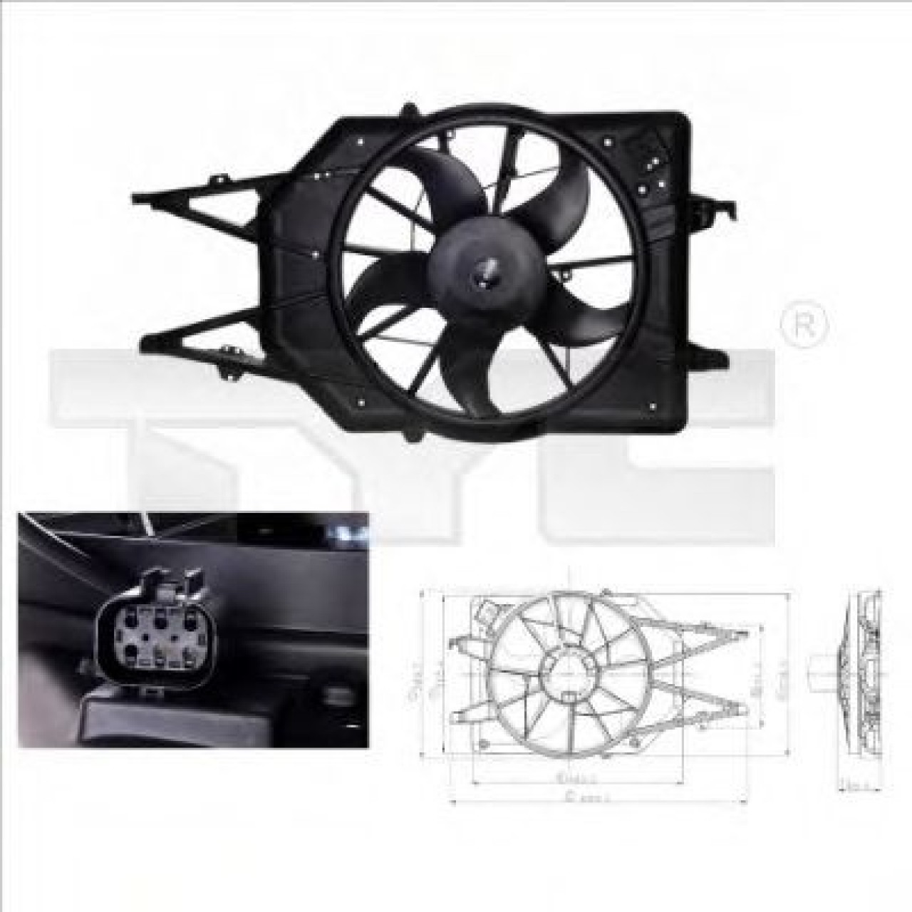 Ventilator, radiator FORD FOCUS (DAW, DBW) (1998 - 2007) TYC 810-0015 piesa NOUA