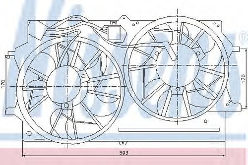 Ventilator, radiator FORD FOCUS Limuzina (DFW) (1999 - 2007) NISSENS 85215 piesa NOUA