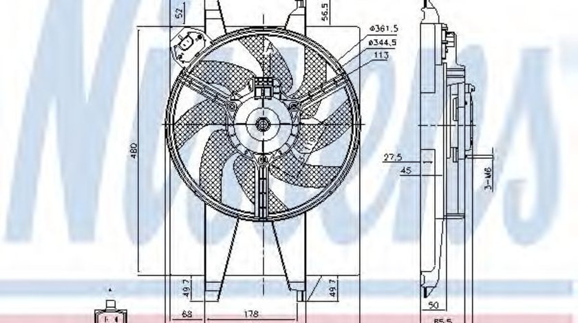 Ventilator, radiator FORD FUSION (JU) (2002 - 2012) NISSENS 85767 piesa NOUA