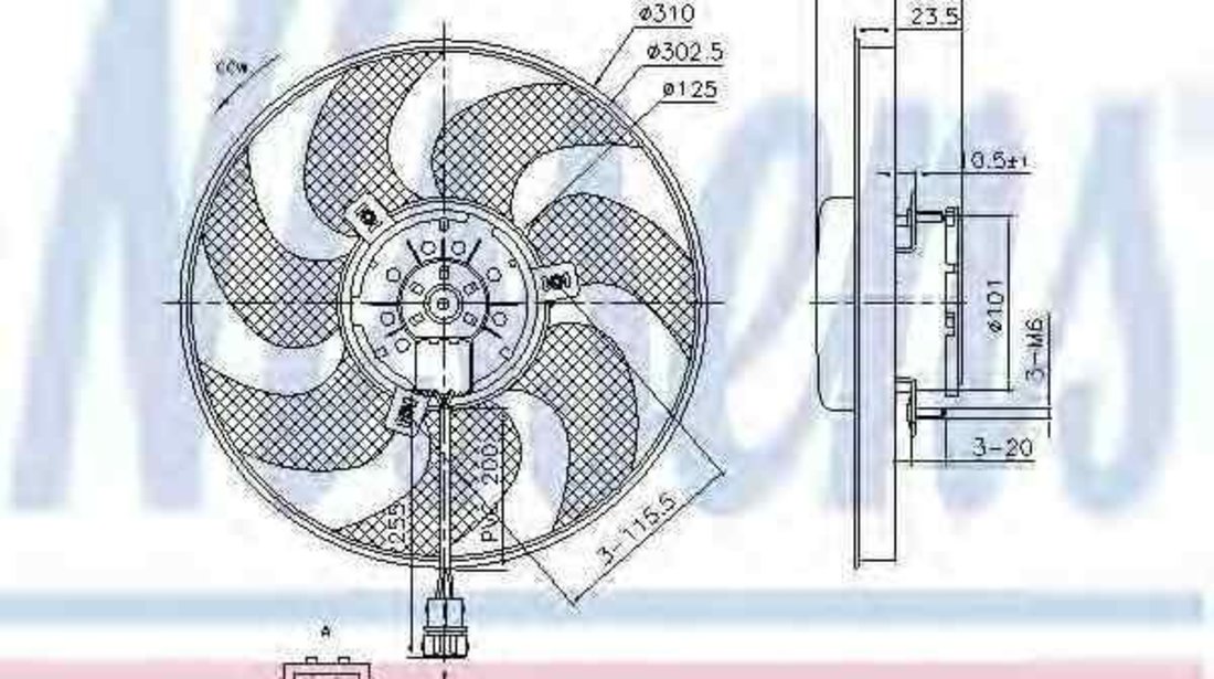 Ventilator, radiator FORD GALAXY (WGR) NISSENS 85761