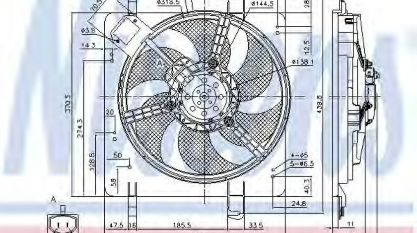 Ventilator, radiator FORD KA (RB) (1996 - 2008) NISSENS 85028 piesa NOUA