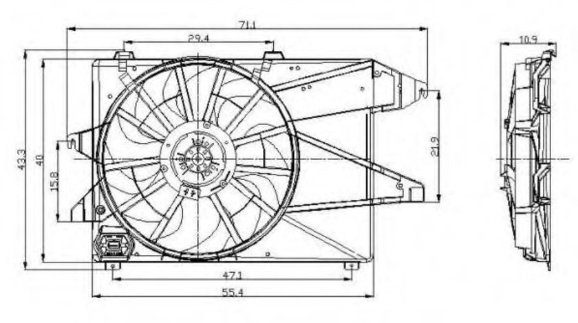 Ventilator, radiator FORD MONDEO II Limuzina (BFP) (1996 - 2000) NRF 47004 piesa NOUA