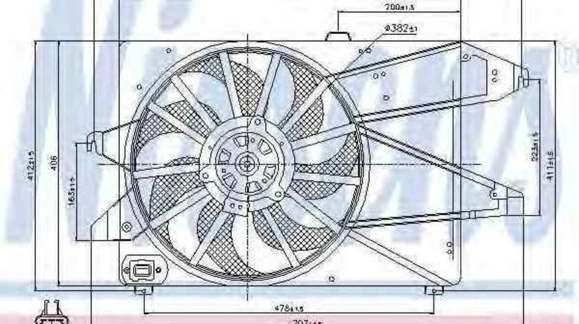 Ventilator, radiator FORD MONDEO II limuzina (BFP) NISSENS 85505