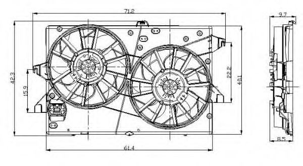 Ventilator, radiator FORD MONDEO III (B5Y) (2000 - 2007) NRF 47003 piesa NOUA
