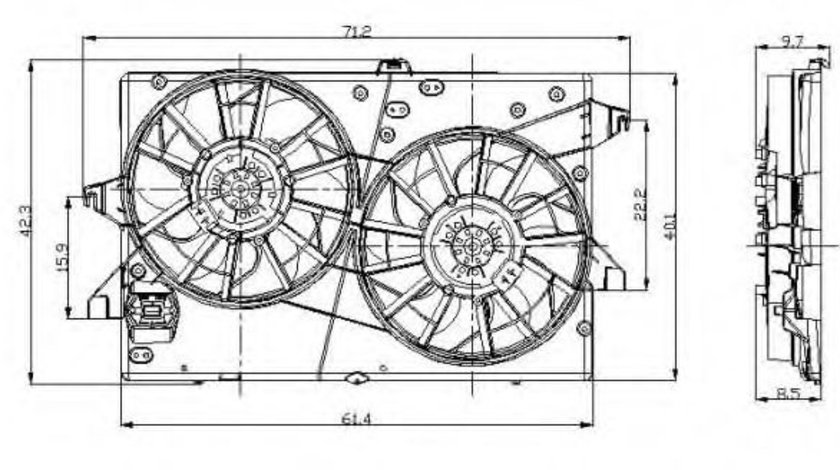 Ventilator, radiator FORD MONDEO III (B5Y) (2000 - 2007) NRF 47003 piesa NOUA