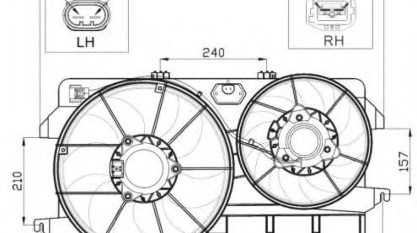 Ventilator, radiator FORD TRANSIT CONNECT (P65, P70, P80) (2002 - 2016) NRF 47450 piesa NOUA