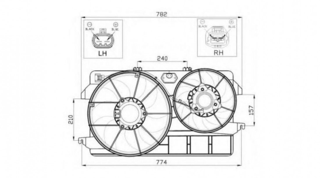 Ventilator, radiator Ford TRANSIT CONNECT (P65_, P70_, P80_) 2002-2016 #2 098102N