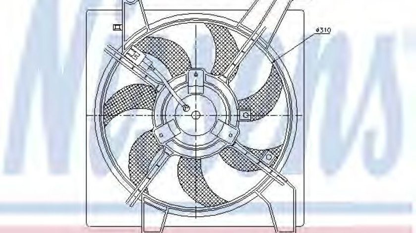 Ventilator, radiator HYUNDAI ELANTRA (XD) (2000 - 2006) NISSENS 85034 piesa NOUA