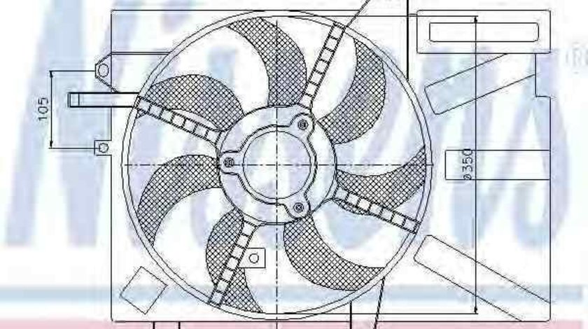 Ventilator, radiator HYUNDAI GETZ (TB) NISSENS 85035