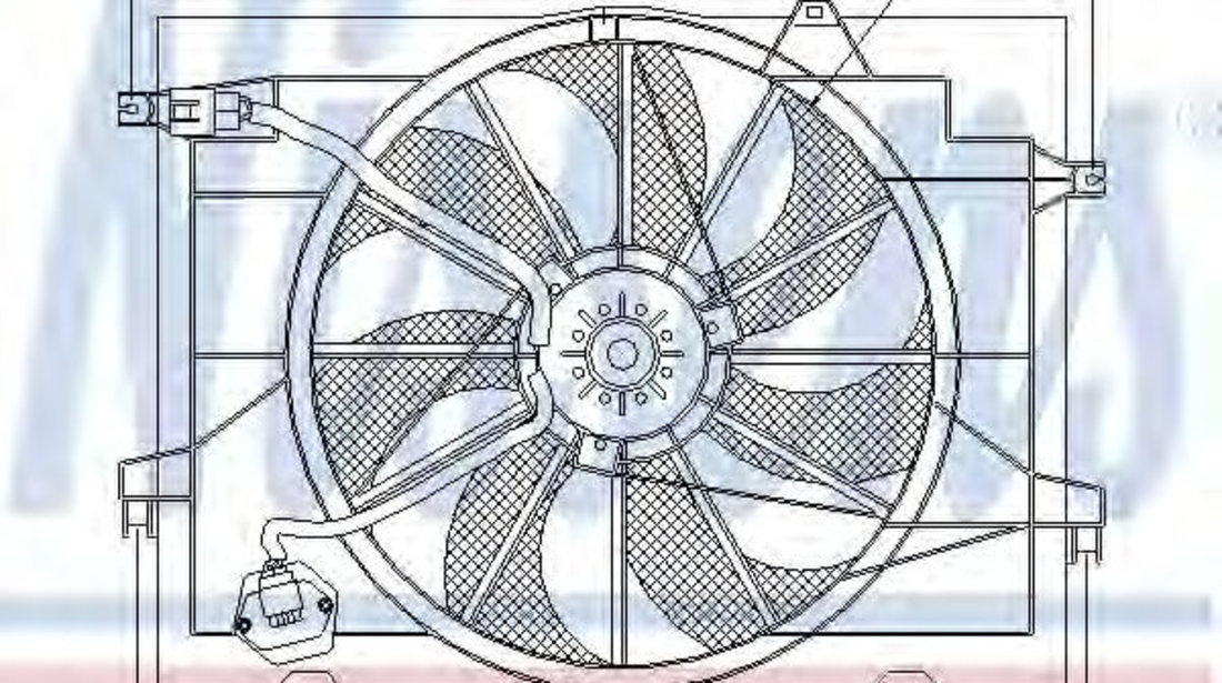 Ventilator, radiator HYUNDAI TUCSON (JM) (2004 - 2010) NISSENS 85366 piesa NOUA