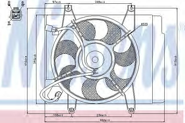 Ventilator, radiator KIA PICANTO (BA) (2004 - 2011) NISSENS 85345 piesa NOUA