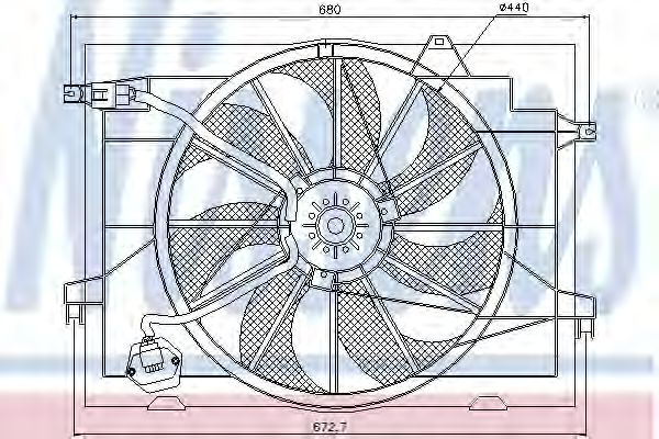 Ventilator, radiator KIA SPORTAGE (JE, KM) (2004 - 2016) NISSENS 85366 piesa NOUA