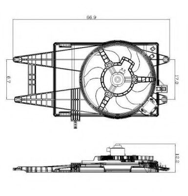 Ventilator, radiator LANCIA MUSA (350) (2004 - 2012) NRF 47243 piesa NOUA