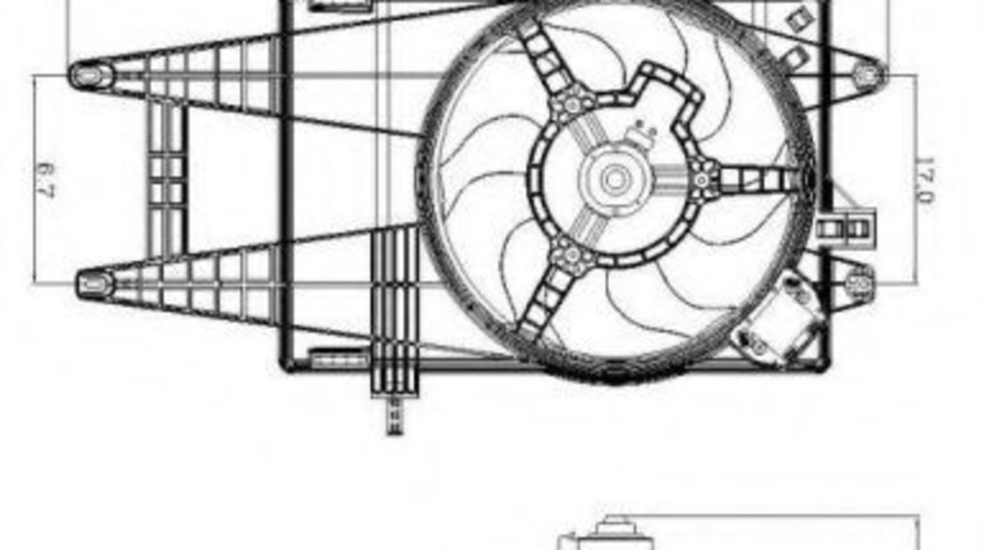 Ventilator, radiator LANCIA YPSILON (843) (2003 - 2011) NRF 47243 piesa NOUA