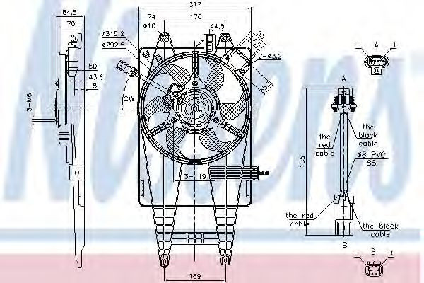 Ventilator, radiator LANCIA YPSILON (843) (2003 - 2011) NISSENS 85162 piesa NOUA