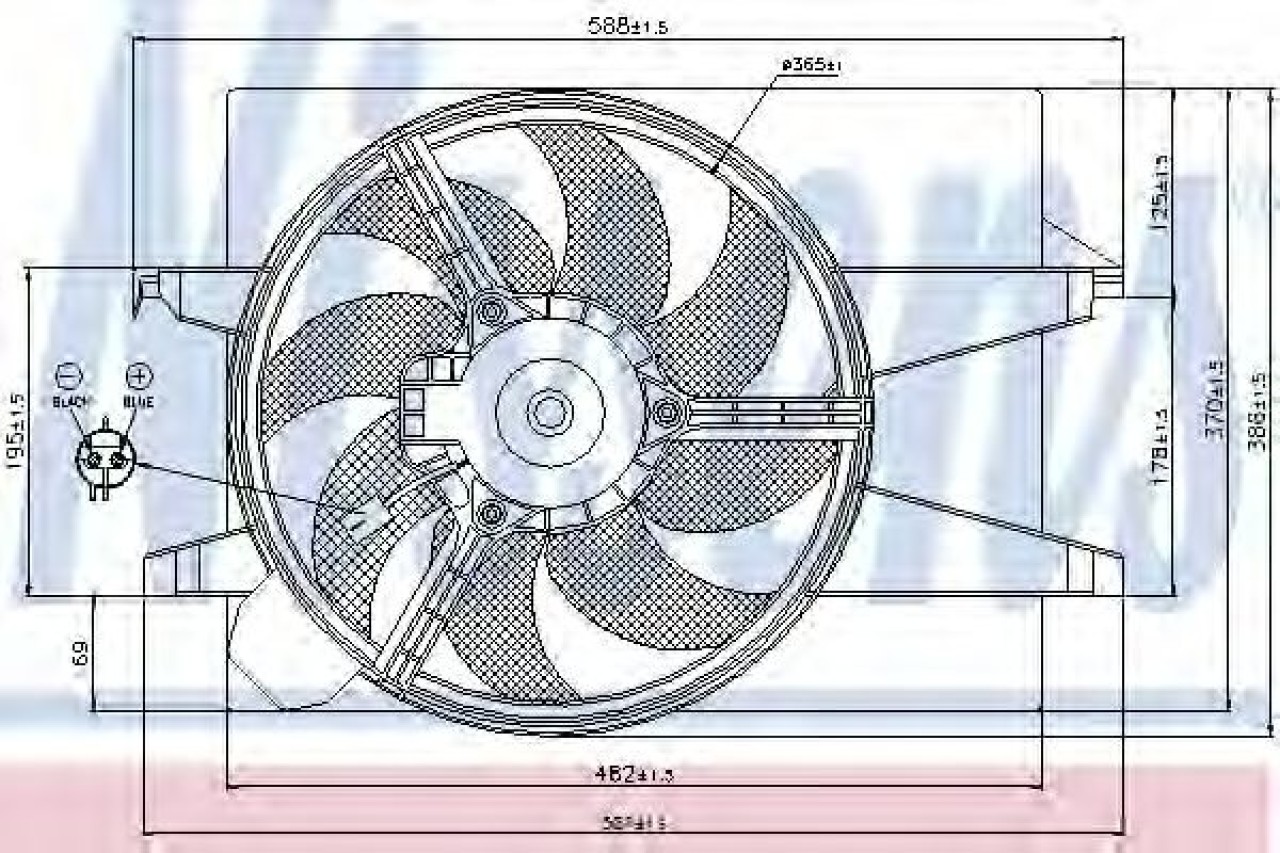 Ventilator, radiator MAZDA 2 (DY) (2003 - 2016) NISSENS 85030 piesa NOUA