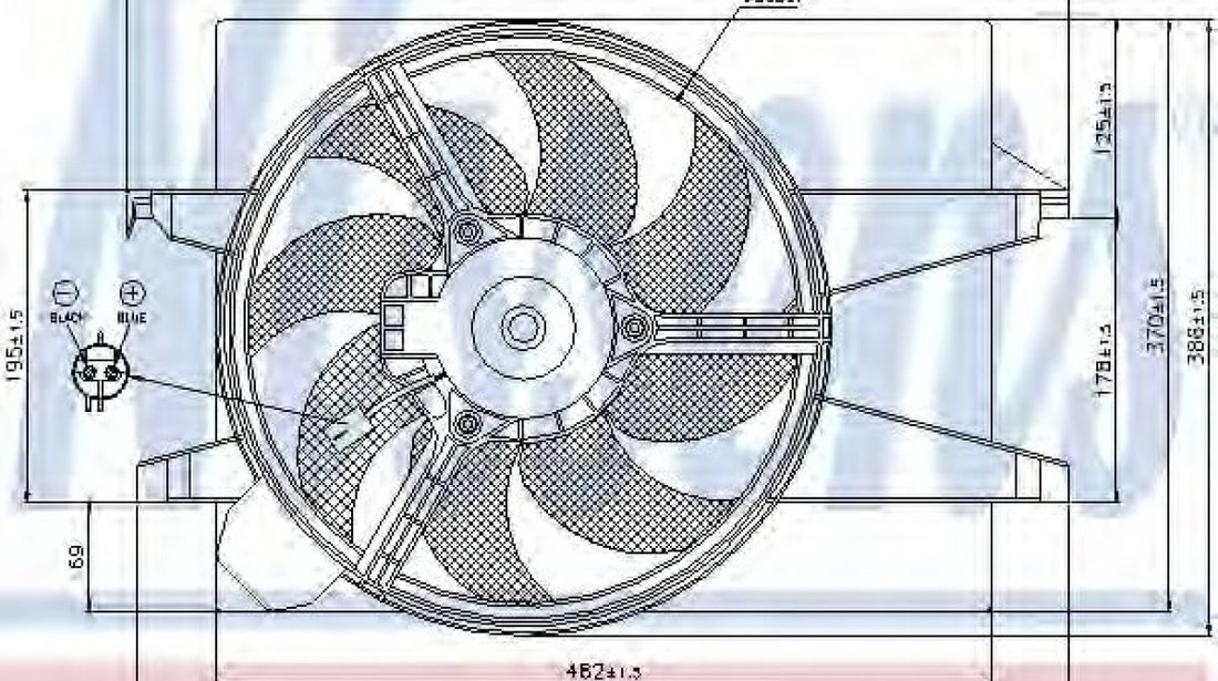 Ventilator, radiator MAZDA 2 (DY) (2003 - 2016) NISSENS 85030 piesa NOUA