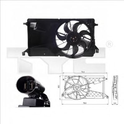 Ventilator, radiator MAZDA 3 (BK) (2003 - 2009) TYC 820-0001 piesa NOUA
