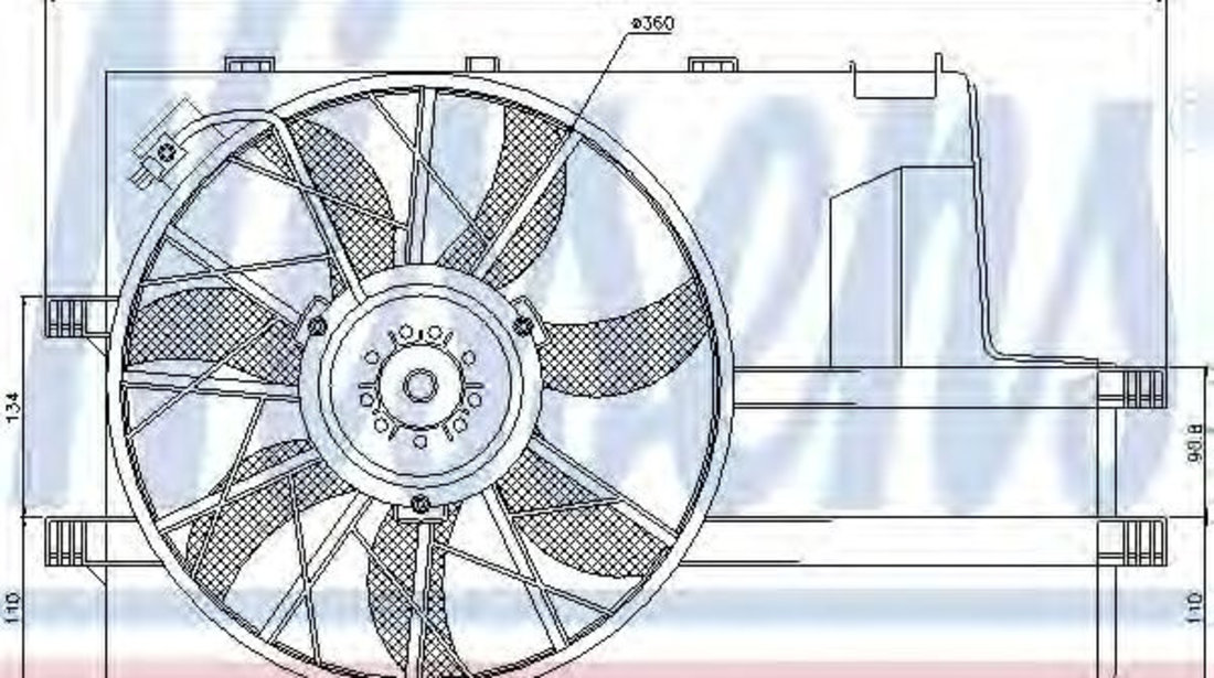 Ventilator, radiator MERCEDES A-CLASS (W168) (1997 - 2004) NISSENS 85078 piesa NOUA