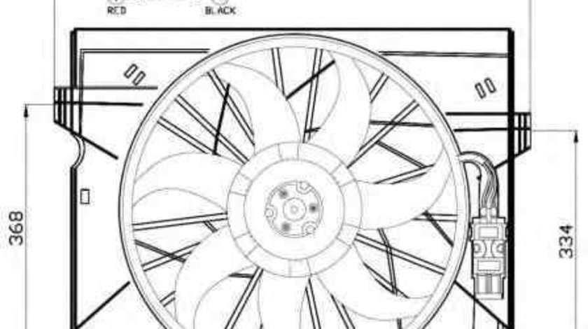 Ventilator, radiator MERCEDES-BENZ CLS (C219) NRF 47444