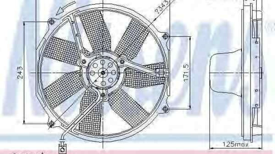 Ventilator, radiator MERCEDES-BENZ S-CLASS (W140) NISSENS 85151