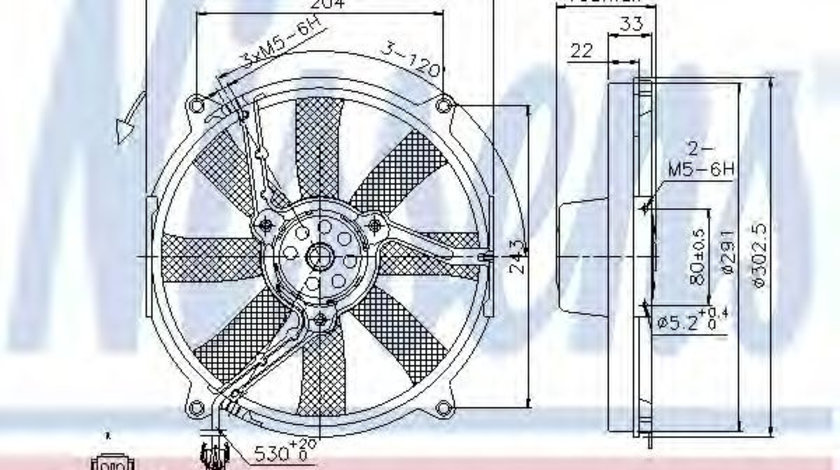 Ventilator, radiator MERCEDES C-CLASS Combi (S202) (1996 - 2001) NISSENS 85702 piesa NOUA