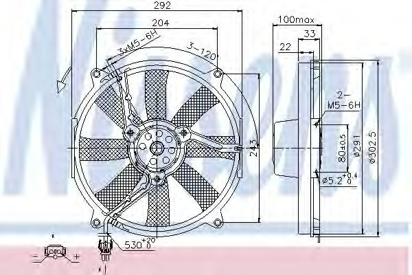 Ventilator, radiator MERCEDES CLK (C208) (1997 - 2002) NISSENS 85702 piesa NOUA