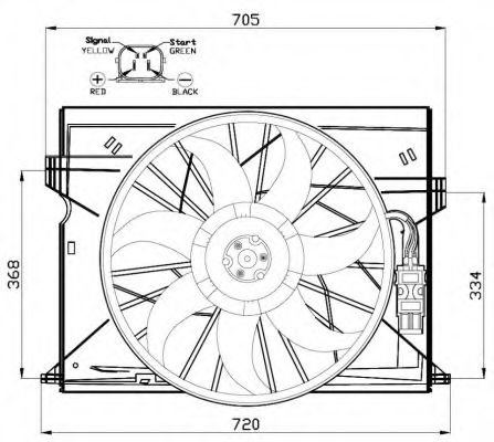Ventilator, radiator MERCEDES E-CLASS (W211) (2002 - 2009) NRF 47444 piesa NOUA