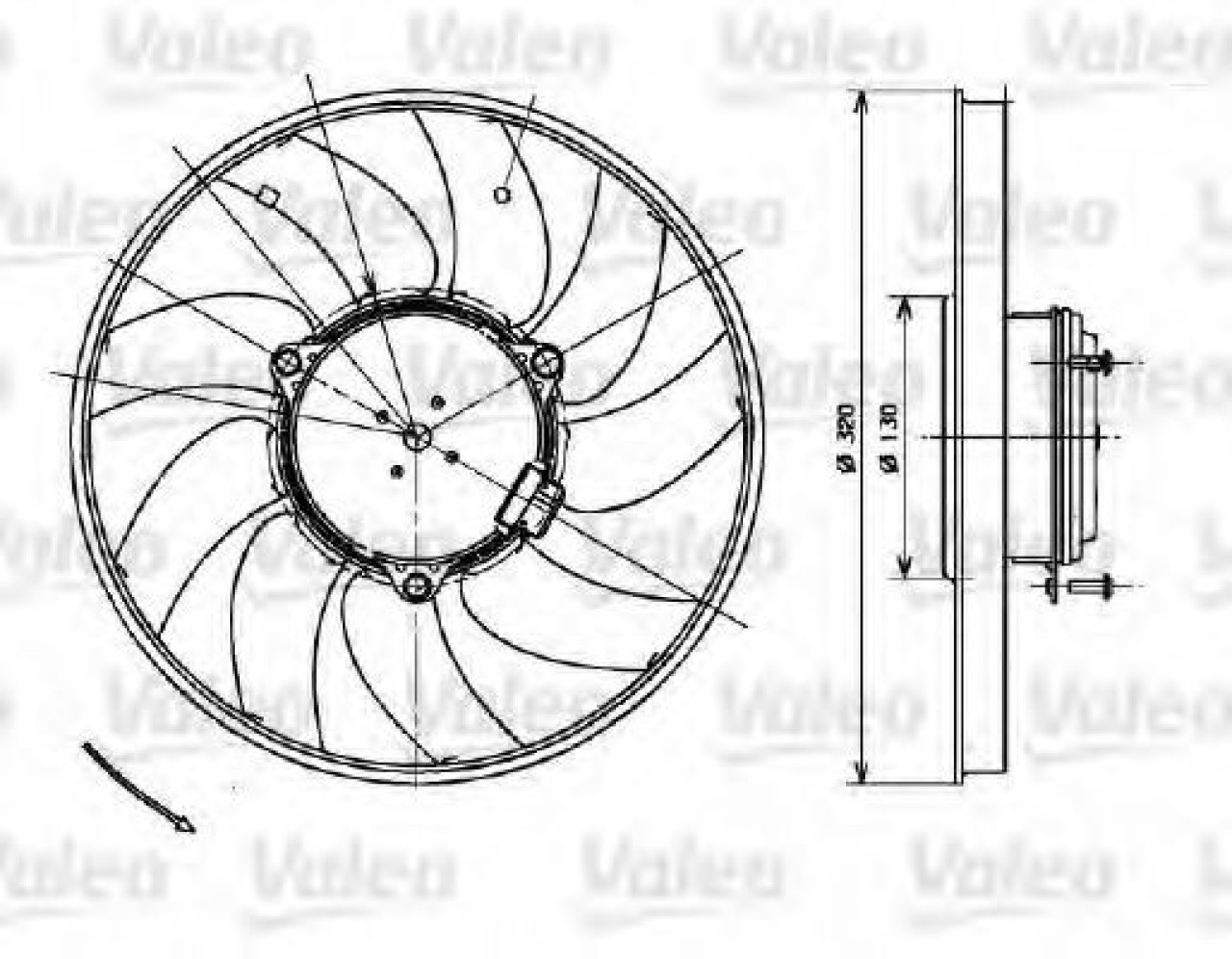 Ventilator, radiator MERCEDES SPRINTER 3,5-t bus (906) (2006 - 2016) VALEO 696083 piesa NOUA