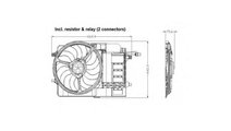 Ventilator, radiator MINI MINI (R50, R53) 2001-200...