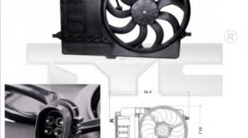 Ventilator, radiator MINI MINI (R50, R53) (2001 - 2006) TYC 803-0001 piesa NOUA