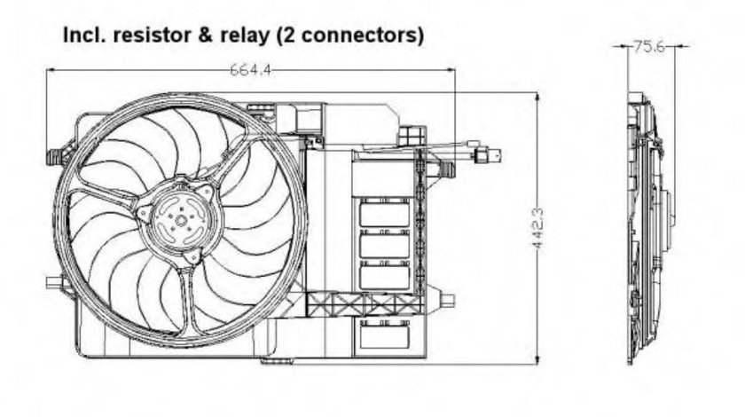 Ventilator, radiator MINI MINI (R50, R53) (2001 - 2006) NRF 47302 piesa NOUA
