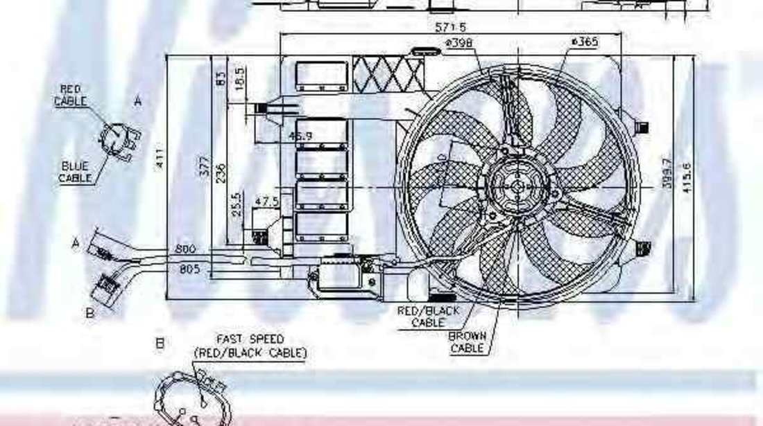 Ventilator, radiator MINI MINI (R50, R53) NISSENS 85124