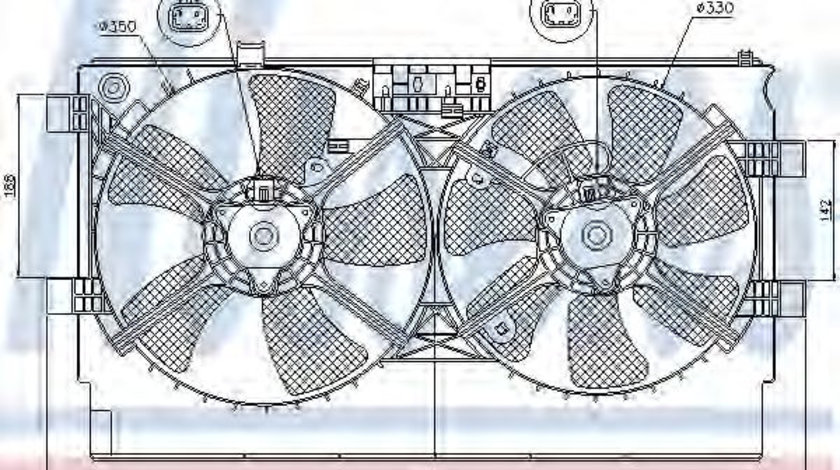 Ventilator, radiator MITSUBISHI LANCER Limuzina (CY, CZ) (2007 - 2016) NISSENS 85635 piesa NOUA