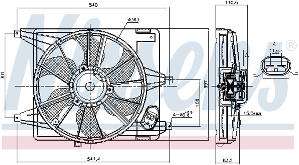 Ventilator, Radiator Nissens Dacia 85708