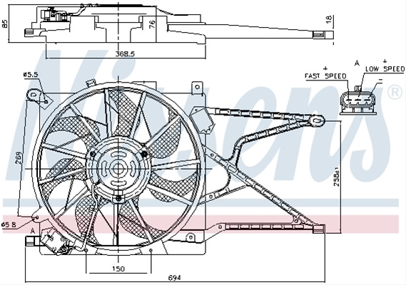 Ventilator, Radiator Nissens Opel 85188
