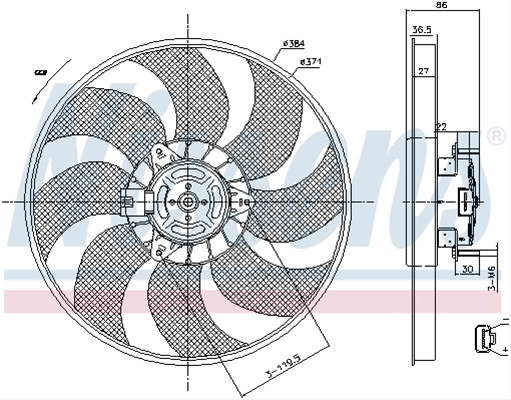 Ventilator, Radiator Nissens Vauxhall 85779