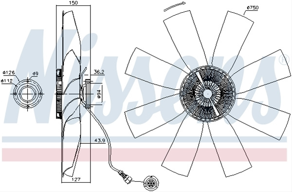 Ventilator, Radiator Nissens Volvo 86027