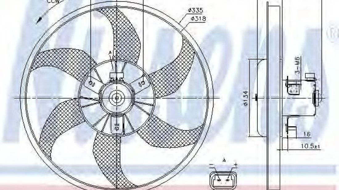 Ventilator, radiator OPEL ADAM (2012 - 2016) NISSENS 85782 piesa NOUA