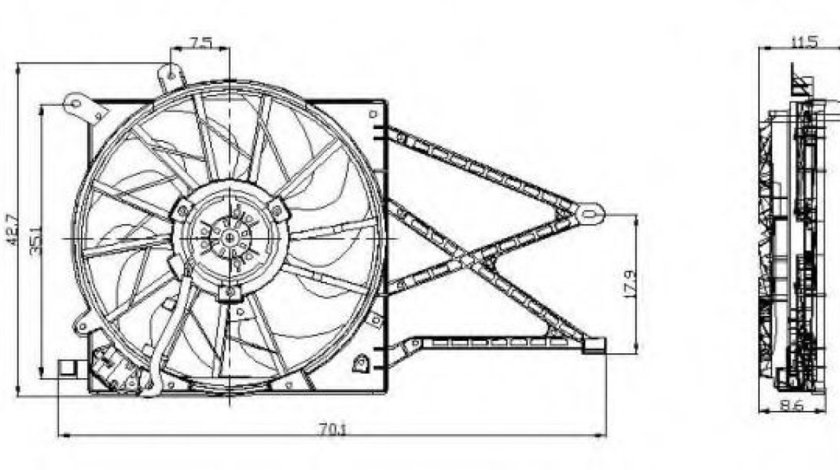 Ventilator, radiator OPEL ASTRA G Cabriolet (F67) (2001 - 2005) NRF 47015 piesa NOUA