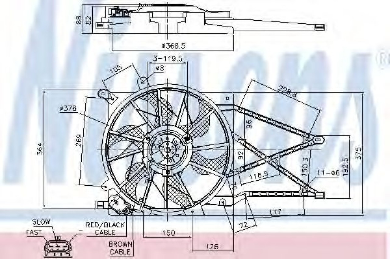 Ventilator, radiator OPEL ASTRA G Combi (F35) (1998 - 2009) NISSENS 85179 piesa NOUA