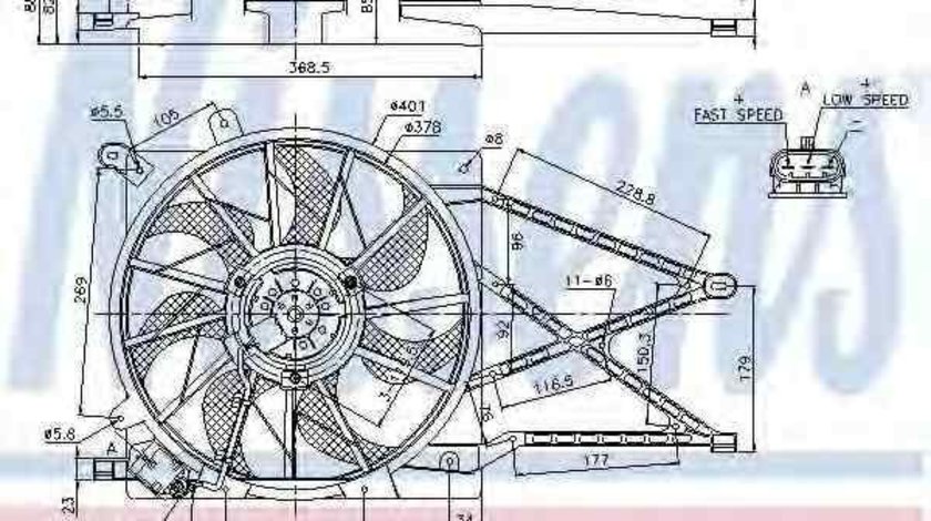 Ventilator, radiator OPEL ASTRA G combi (F35_) NISSENS 85185