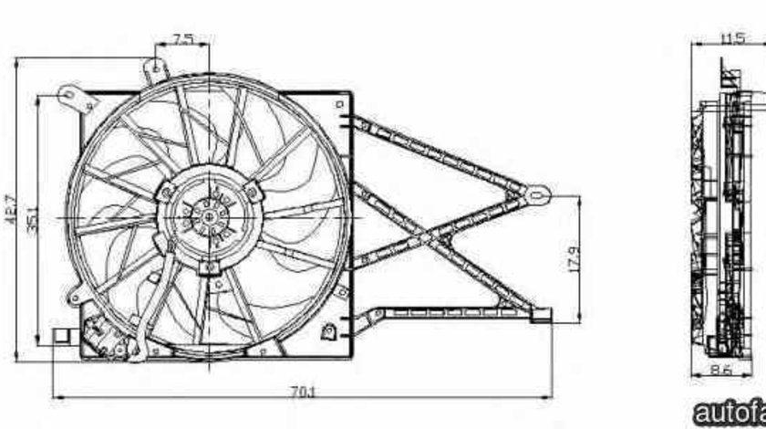 Ventilator radiator OPEL ASTRA G hatchback F48 F08 NRF 47015