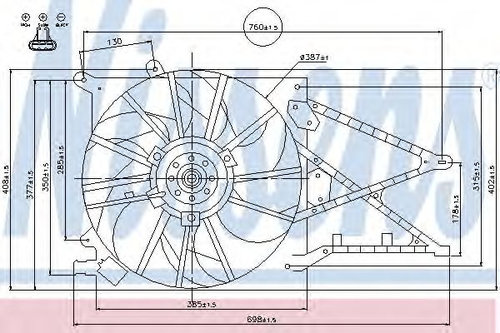 Ventilator, radiator OPEL ASTRA G Limuzina (F69) (1998 - 2009) NISSENS 85188 piesa NOUA